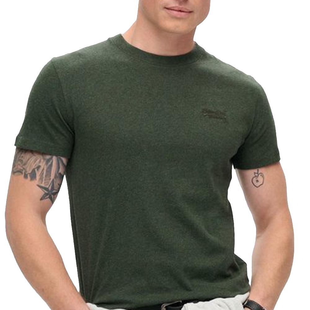 T-shirt Vert Brut Homme Superdry Vintage LogoR6T pas cher