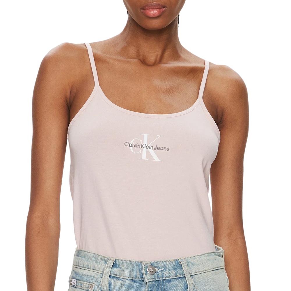 Débardeur Rose Femme Calvin Klein Jeans Strappy pas cher