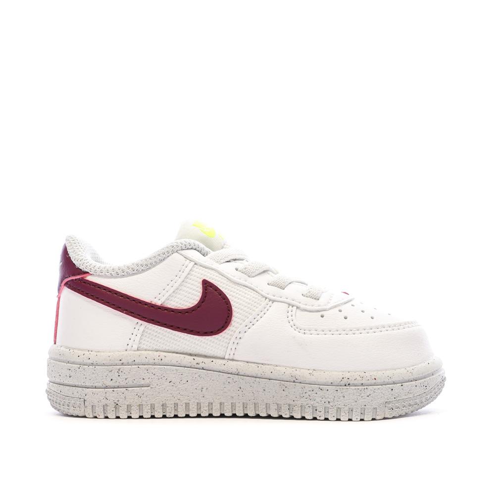 Baskets Blanche/Bordeaux Fille Nike Force 1 Crater Classic vue 2