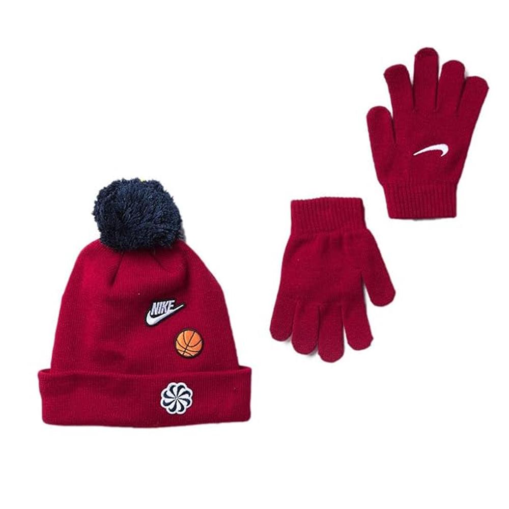 Bonnet + gants Rouge Garçon Nike Patchplay pas cher