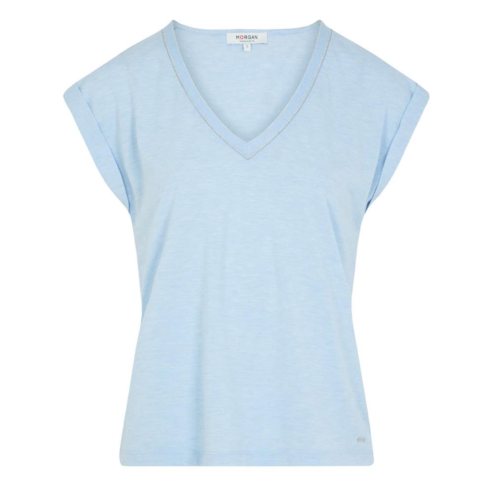 T-Shirt Bleu Clair Femme Morgan Fantaisie vue 2