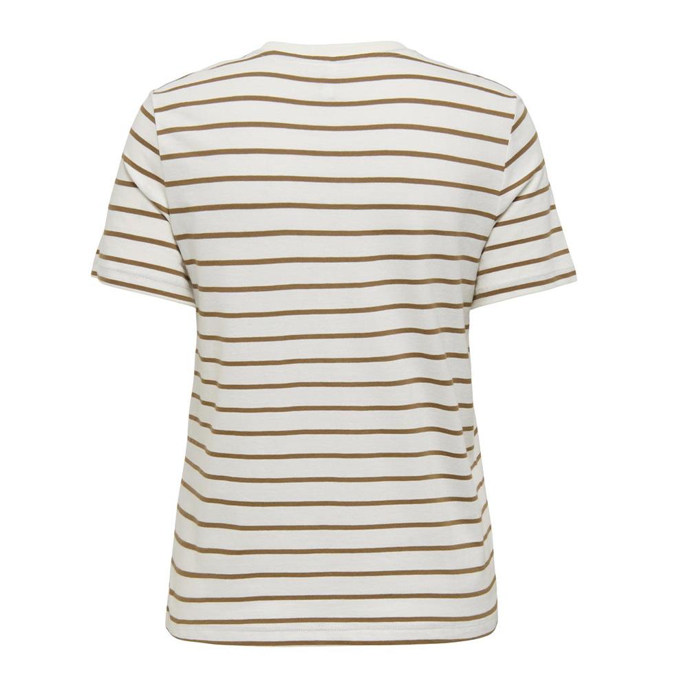 T-Shirt Blanc/Camel Femme Only Liva vue 2
