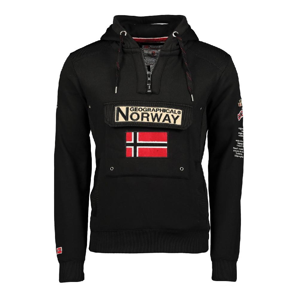 Sweat à capuche Noir Homme Geographical Norway Gymclass Assor pas cher