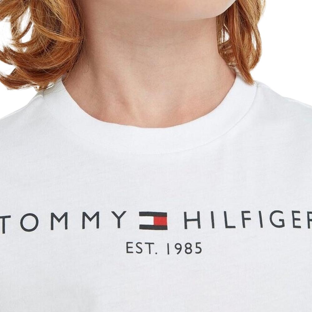 T-Shirt Blanc Garçon Tommy Hilfiger Essentialpol vue 3