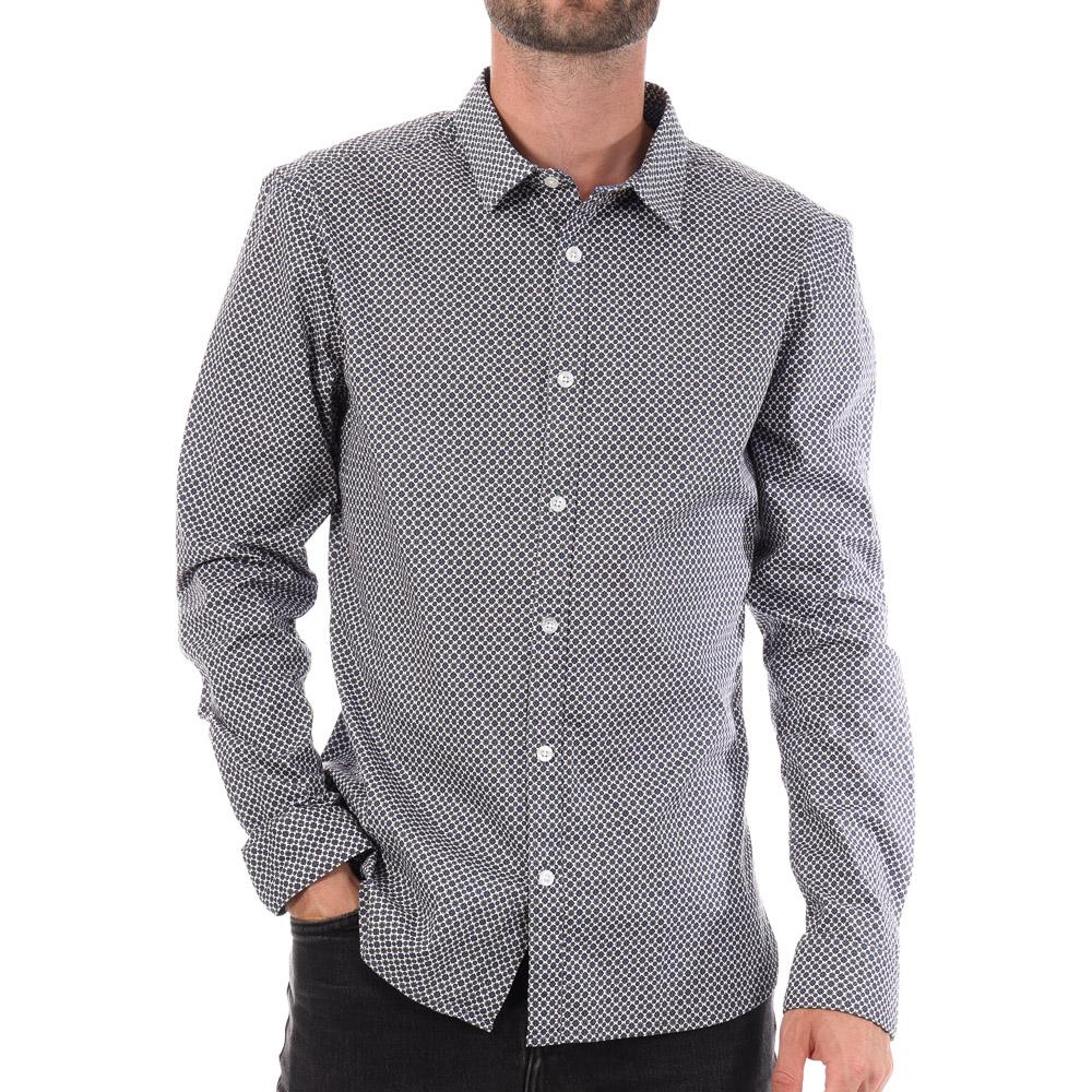 Chemise Bleu Imprimé Homme Teddy Smith Carton Strectch pas cher