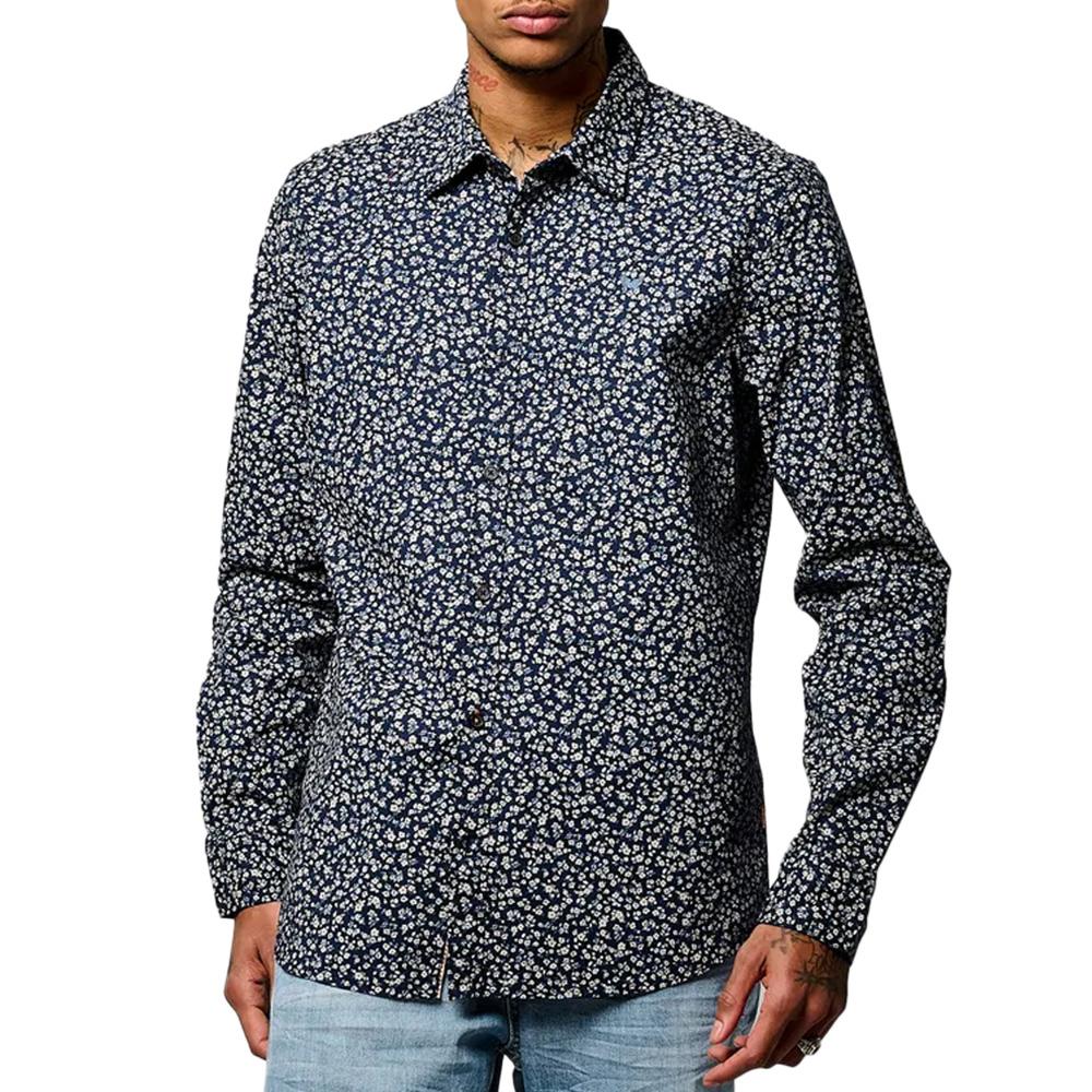 Chemise Marine à Motifs Homme Kaporal BEVYE pas cher
