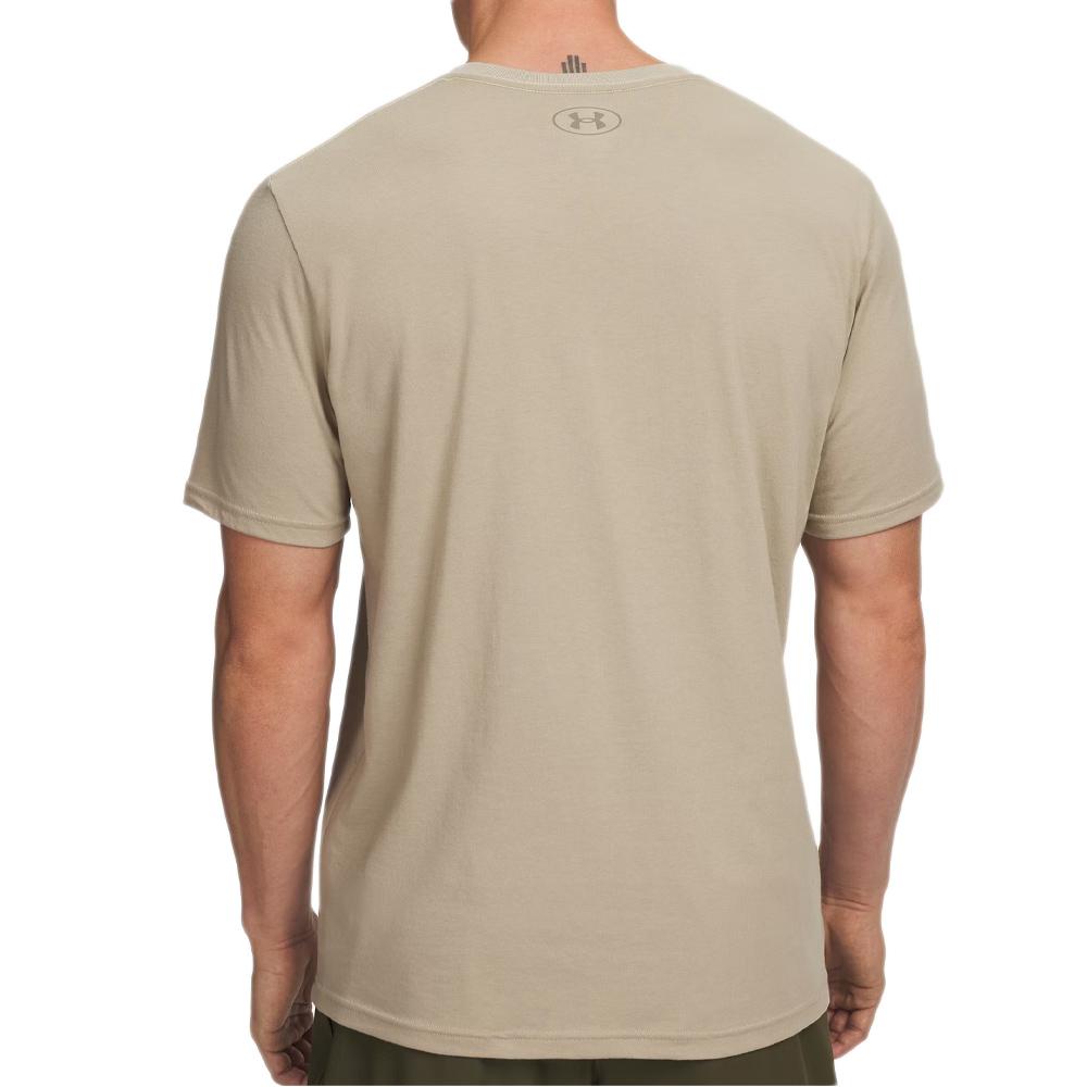T-shirt Beige Clair Homme Under Armour Left Chest vue 2
