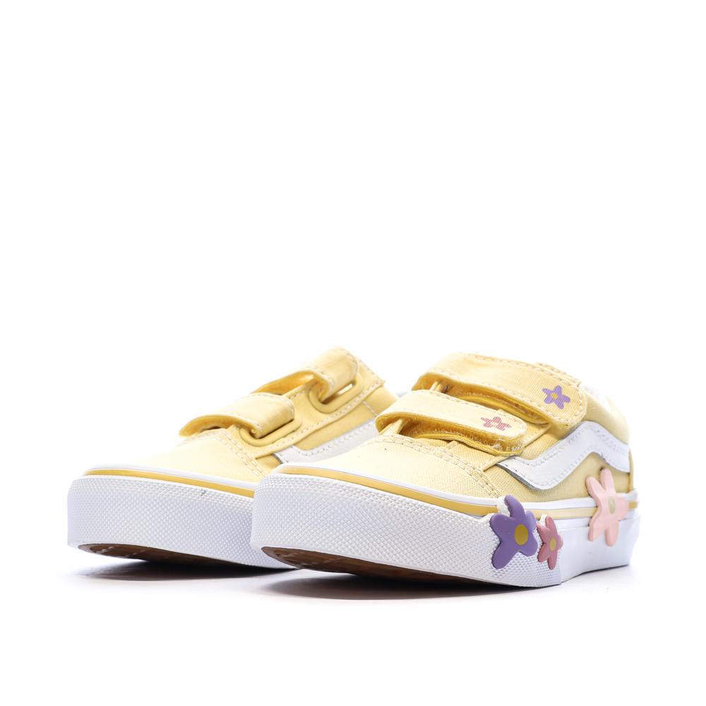 Baskets Jaune Fille Vans Old Skool V Flower vue 6