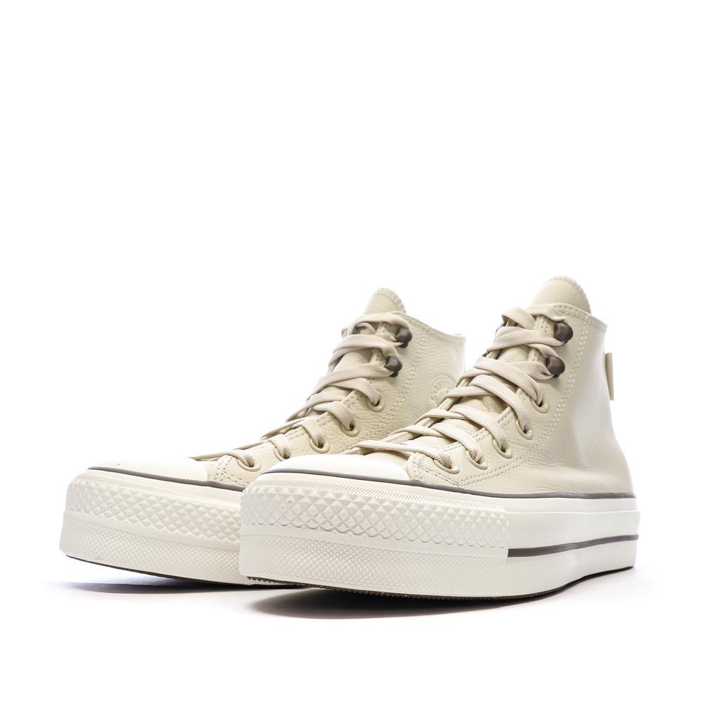 Baskets Beiges Femme Converse Chuck Taylor All Star Lift A11158C vue 6