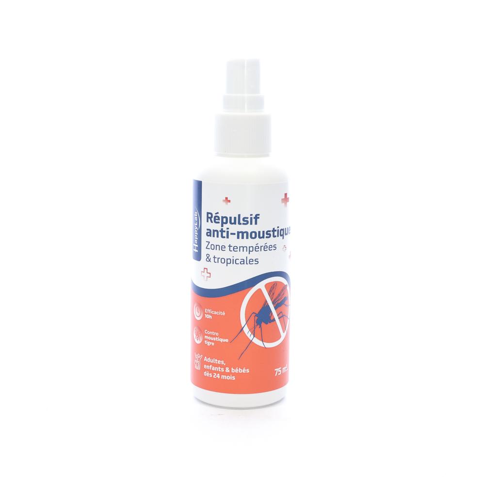 Spray Anti-moustique HappyLab 75ml pas cher