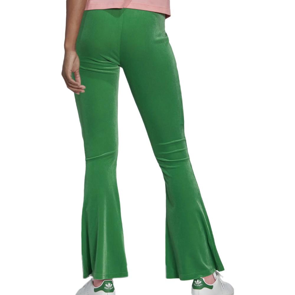 Legging Velours Vert Femme Adidas Flared vue 2
