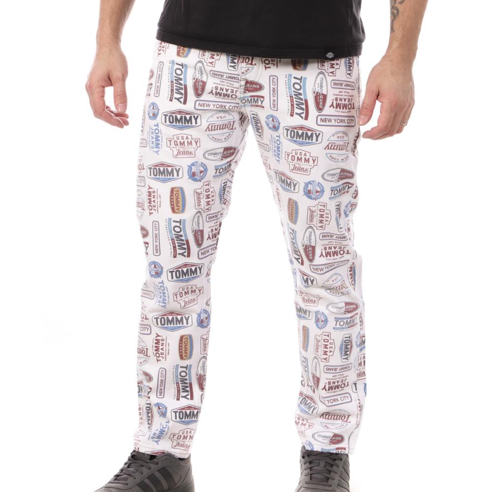 Pantalon Blanc à Motifs Homme Tommy Hilfiger Pantalons 846 pas cher