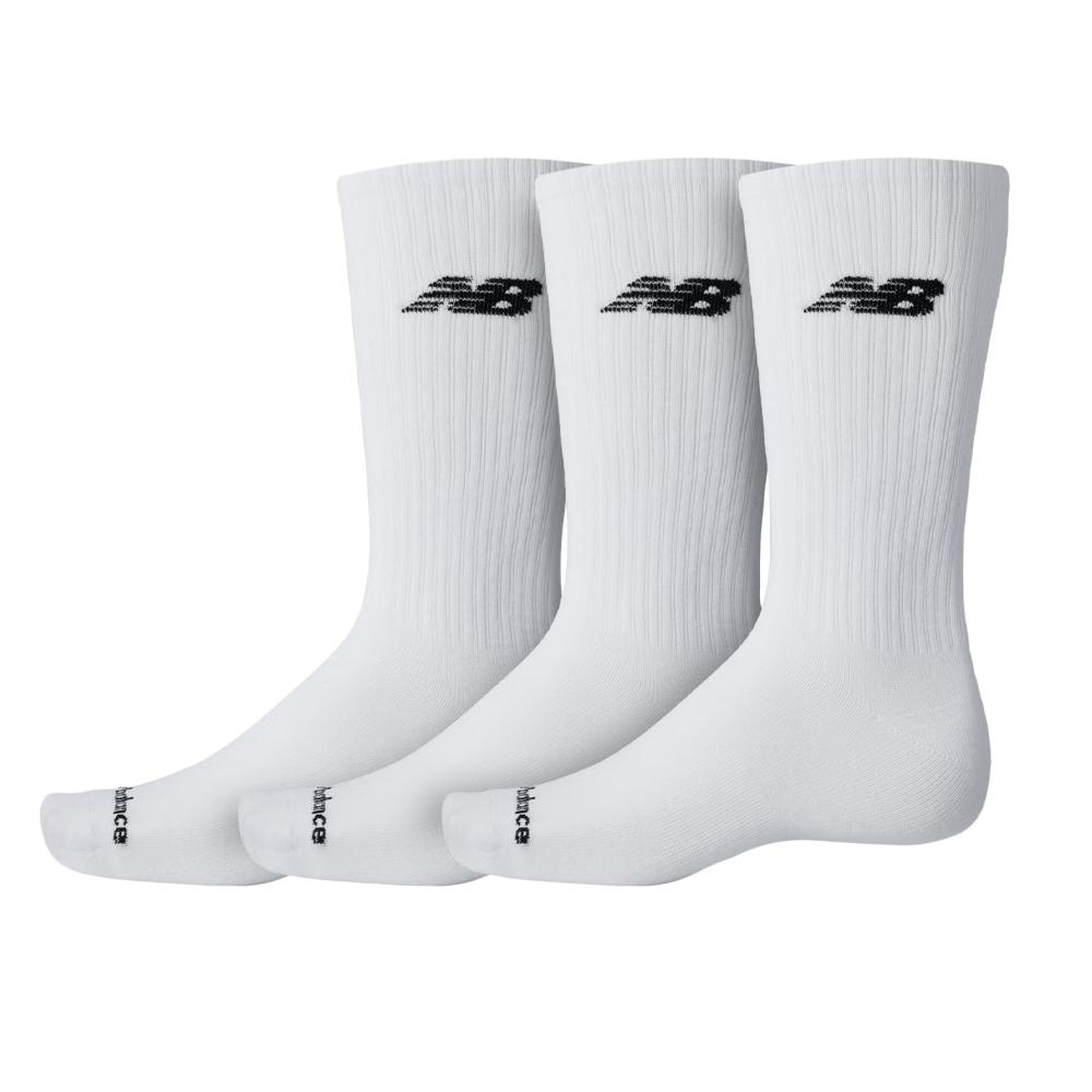 X3 Paires de Chaussettes Blanches Homme New Balance Crew pas cher