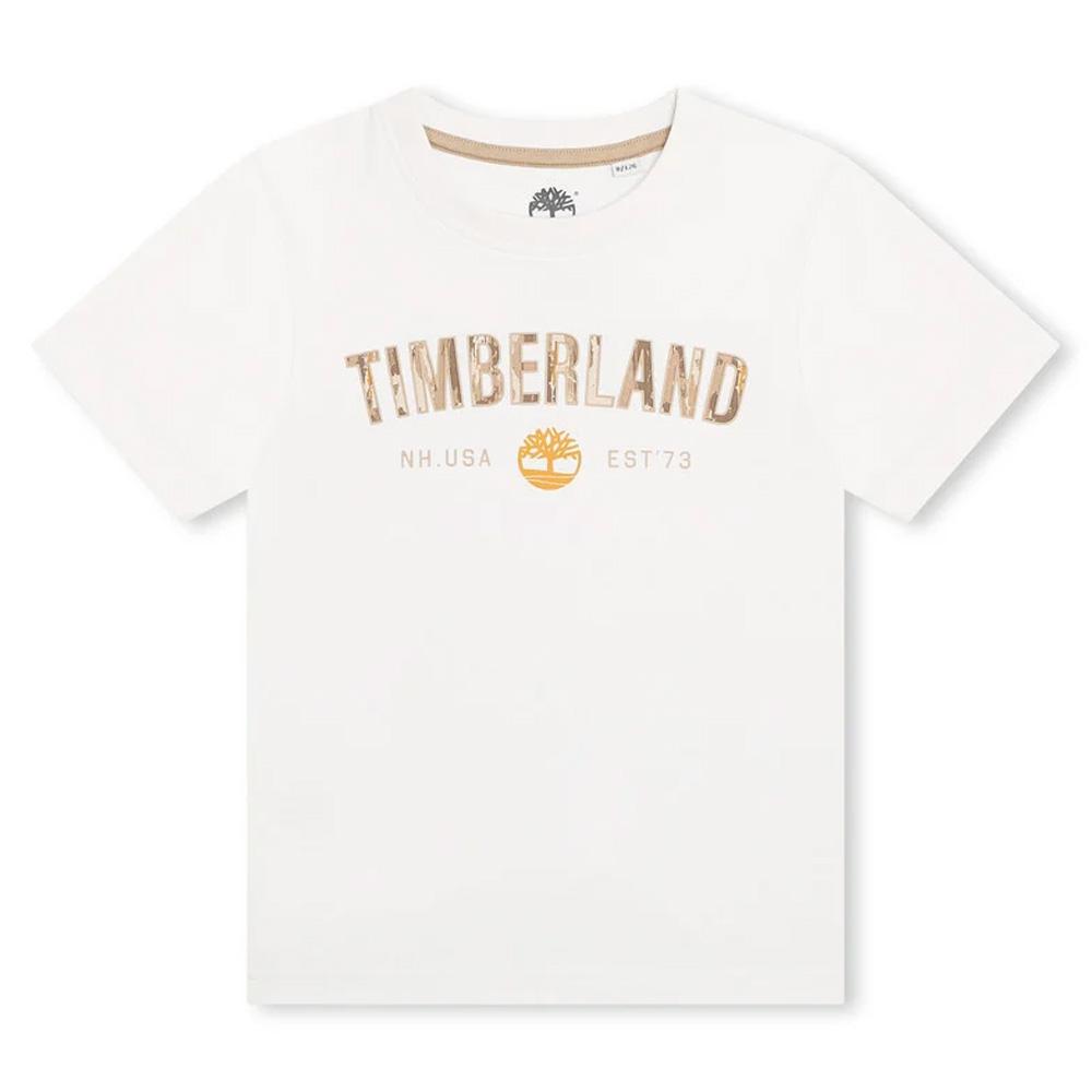 T-Shirt Blanc Garçon Timberland T600971 pas cher