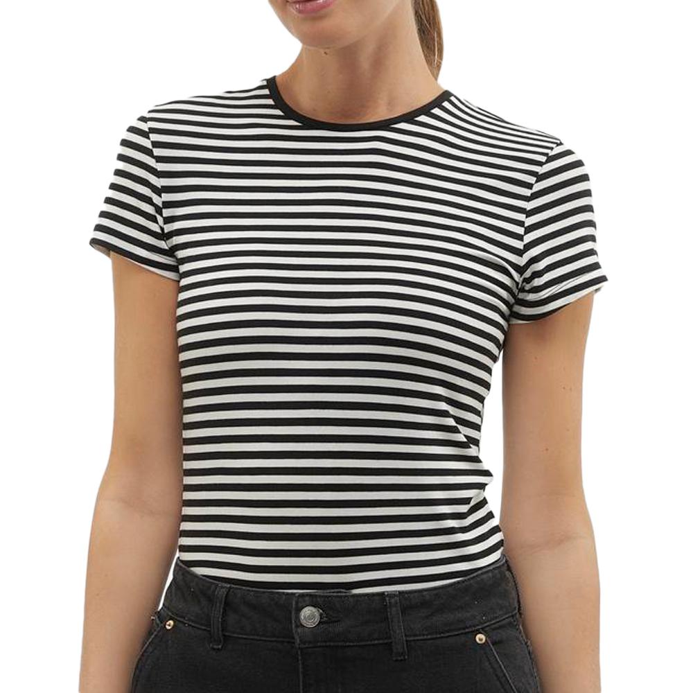 T-Shirt Noir/Blanc Femme Vero Moda Mines Fiona pas cher