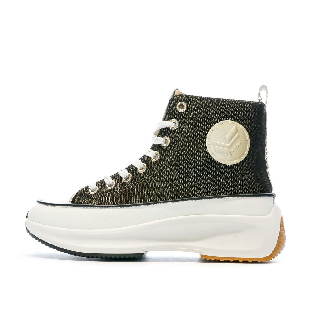 Baskets Noir/Doré Femme Kaporal Christa pas cher