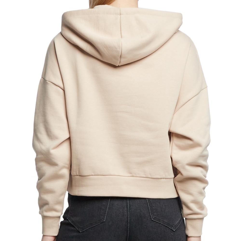 Sweat Beige Femme Guess Iconic Hood vue 2