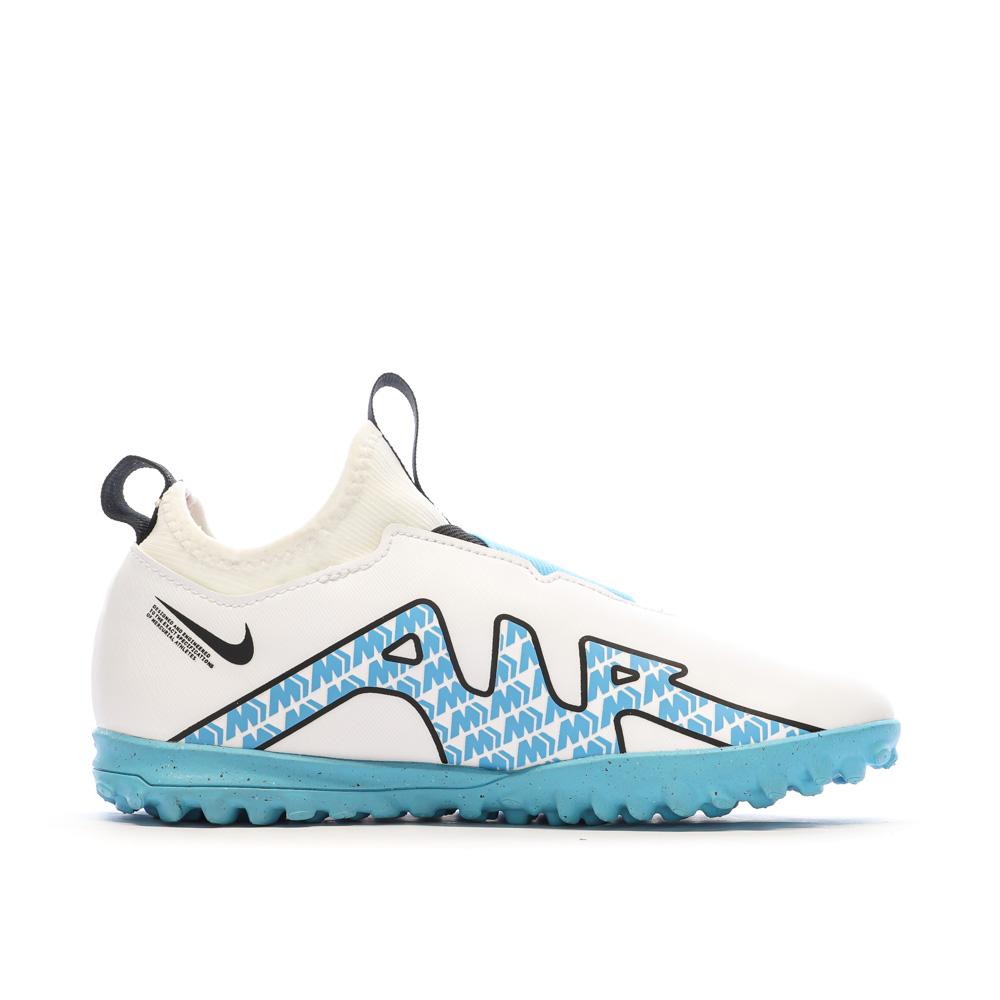 Chaussures de Football Blanc/Bleu Junior Nike Zoom Vapor 15 Academy TF vue 2