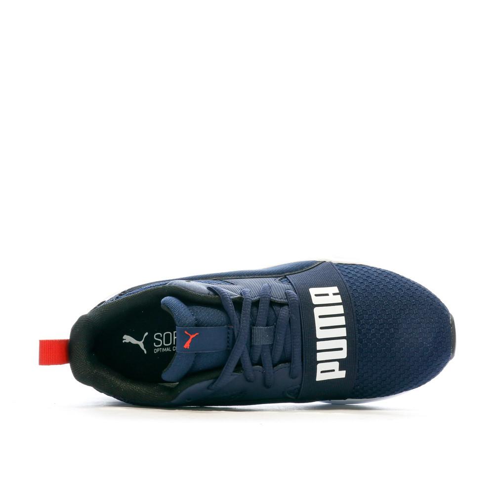 Baskets Marines/Blanches/Rouges Garçon Puma Wired vue 4