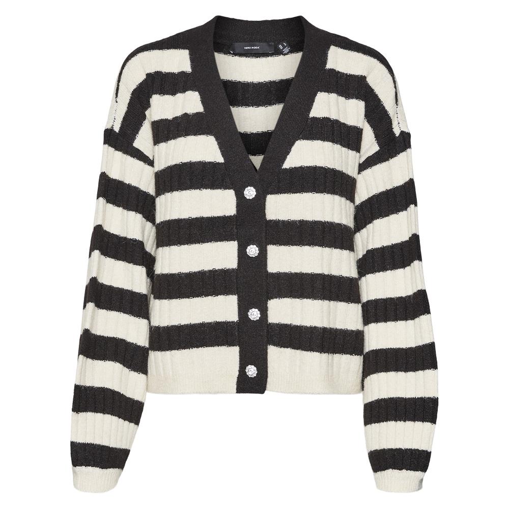 Pull Cardigan Blanc/Noir Femme Vero Moda Melya pas cher
