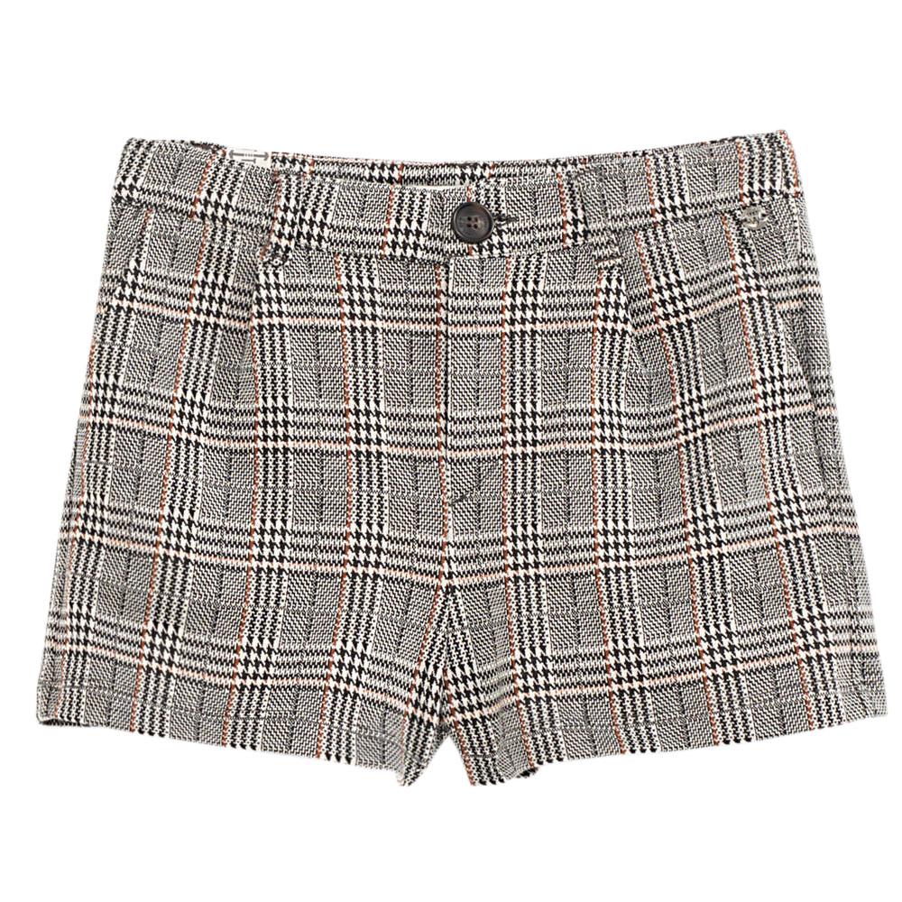 Short Noir à carreaux Fille IKKS XR26014 pas cher