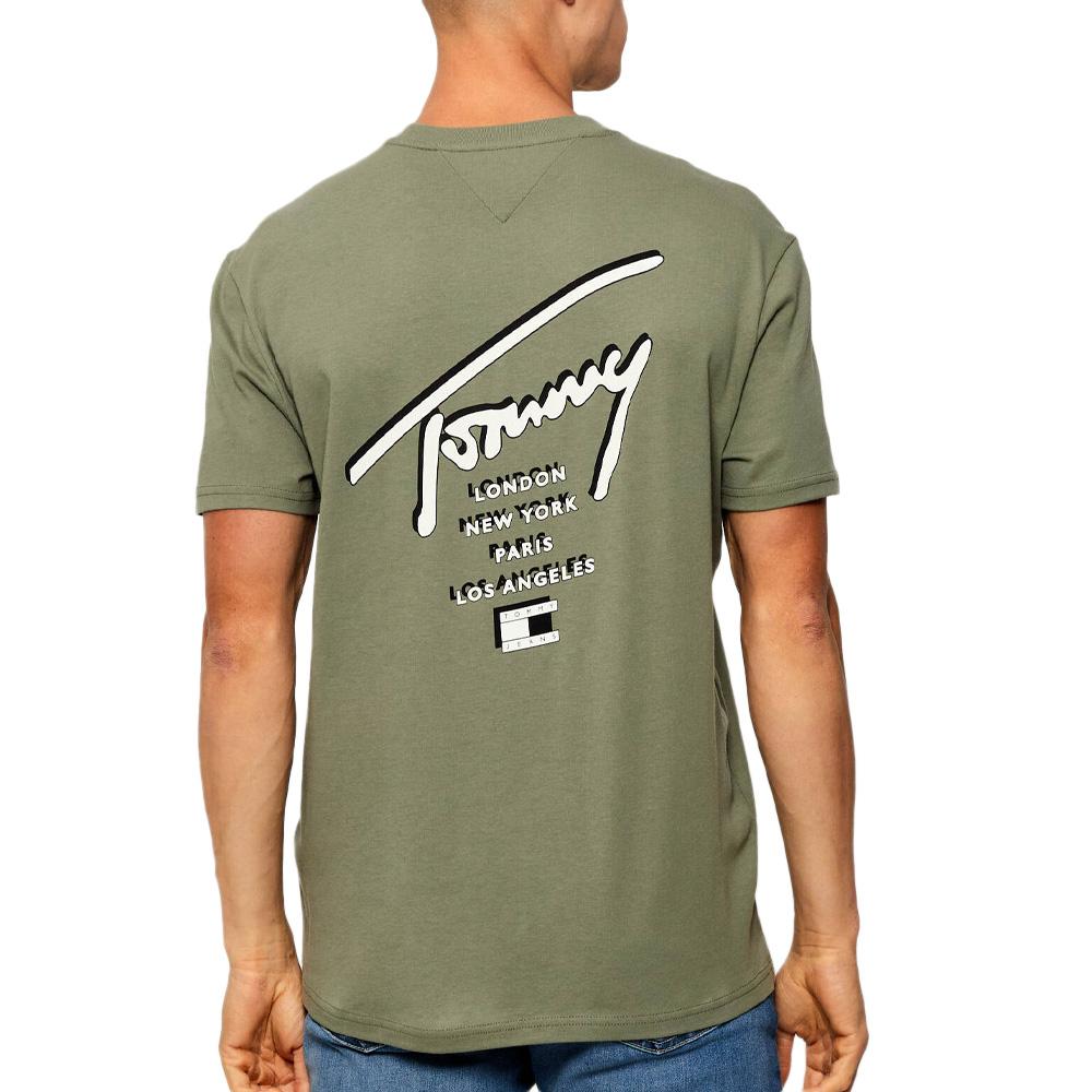 T-shirt Kaki Homme Tommy Hilfiger Tjm Reg Sign City vue 2
