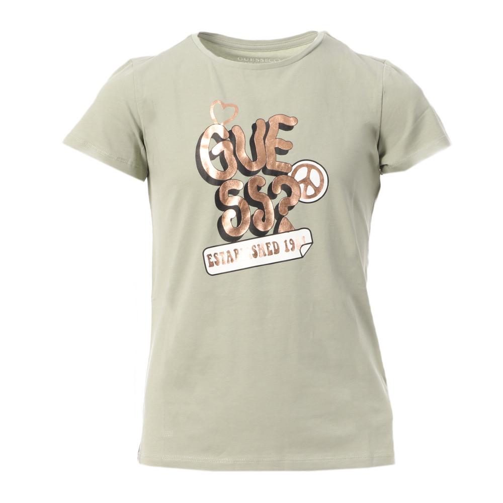 T-shirt Vert Fille Guess 6YW4 pas cher