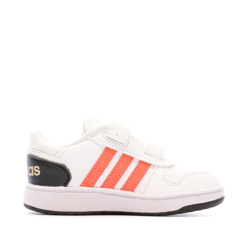 Baskets Blanches Garçon Adidas Hoops 2.0 Cmf I vue 2