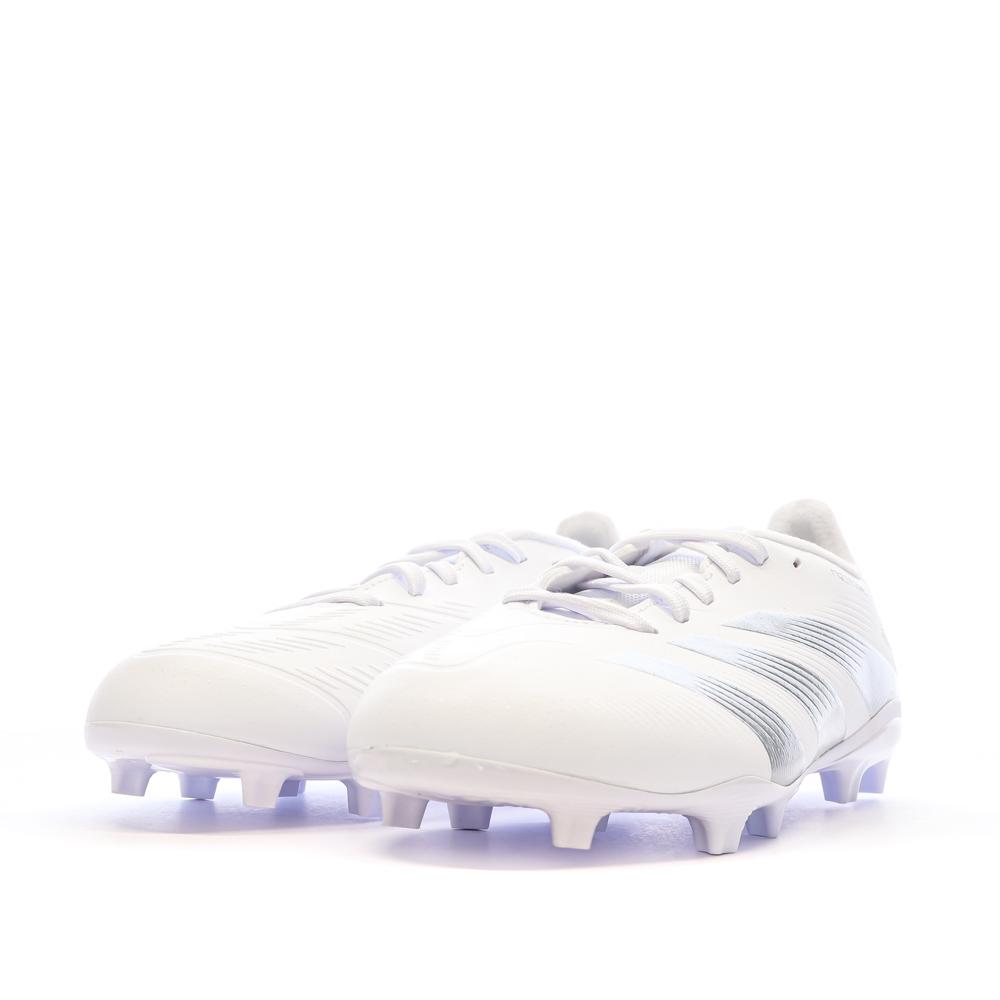 Chaussures de Foot Blanches Junior Adidas Predator League FG vue 6