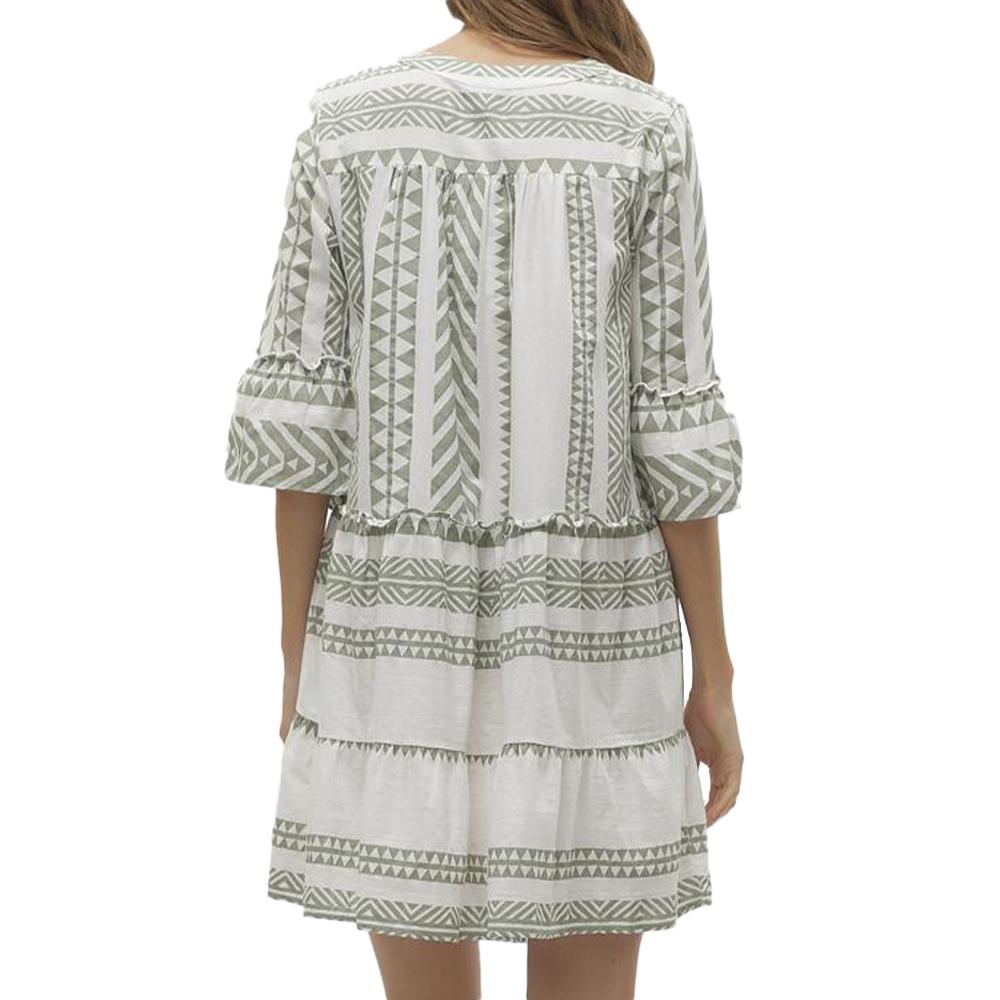 Robe Beige/Vert Femme Vero Moda Dicthe vue 2