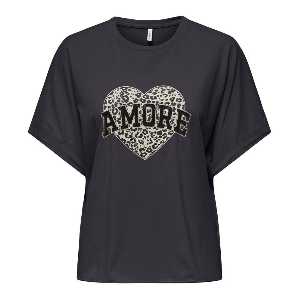 T-Shirt Gris Foncé Femme Only Lucy vue 2