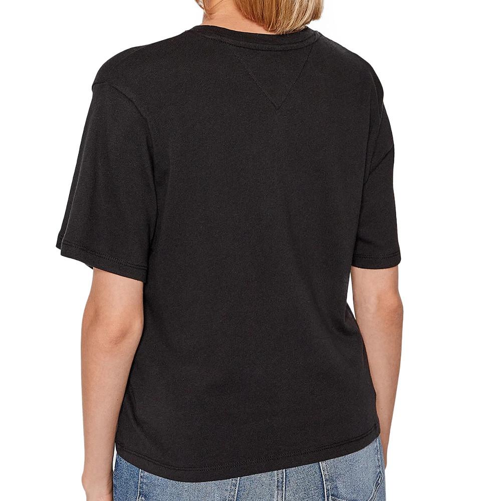 T-shirt Noir Femme Tommy Jeans Crop vue 2