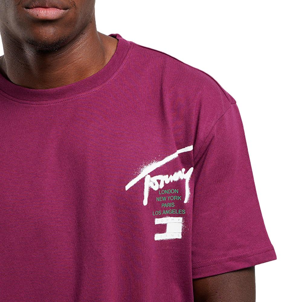 T-shirt Bordeaux Homme Tommy Hilfiger Graffiti vue 3