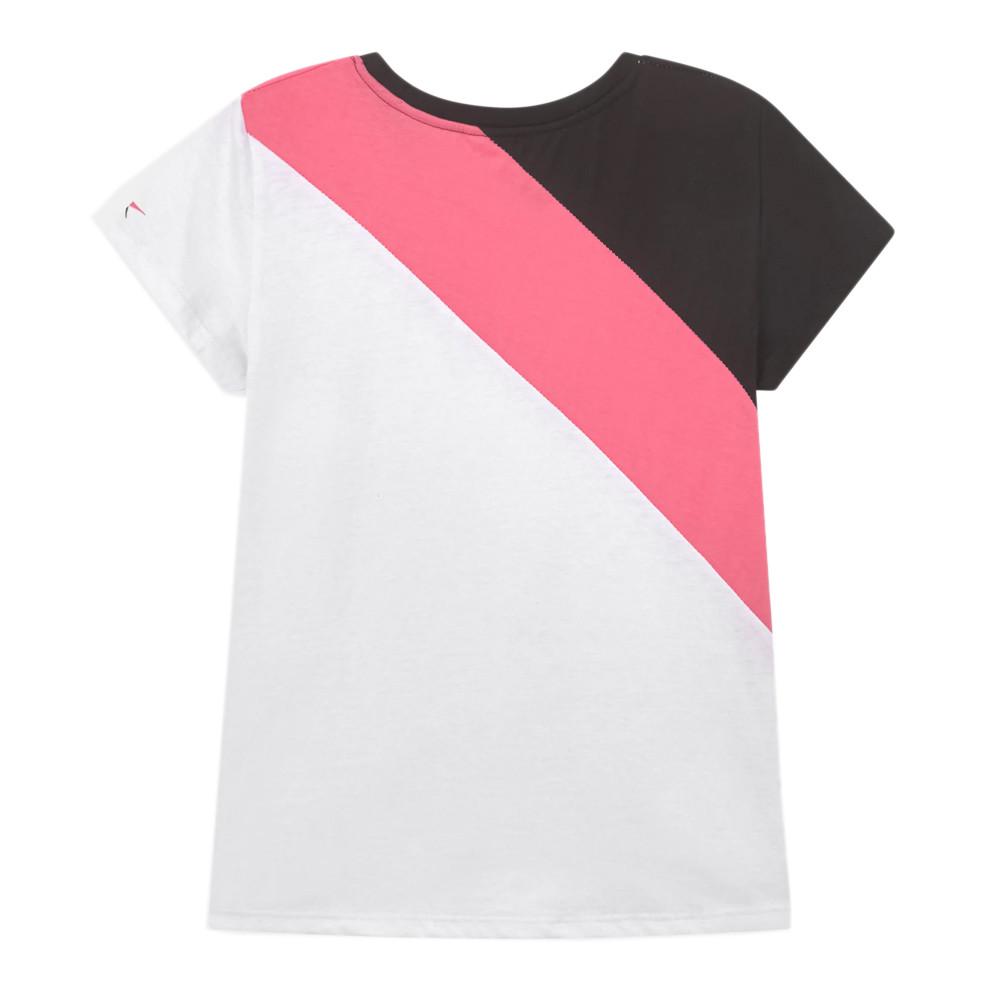 T-shirt Blanc/Rose Fille Reebok Diagonal vue 2