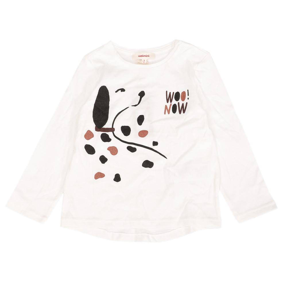 T-shirt Manches Longues Blanc Fille Catimini pas cher