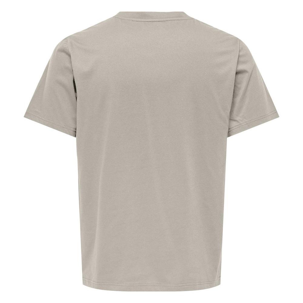 T-shirt Beige Homme Only & Sons Jeff vue 2