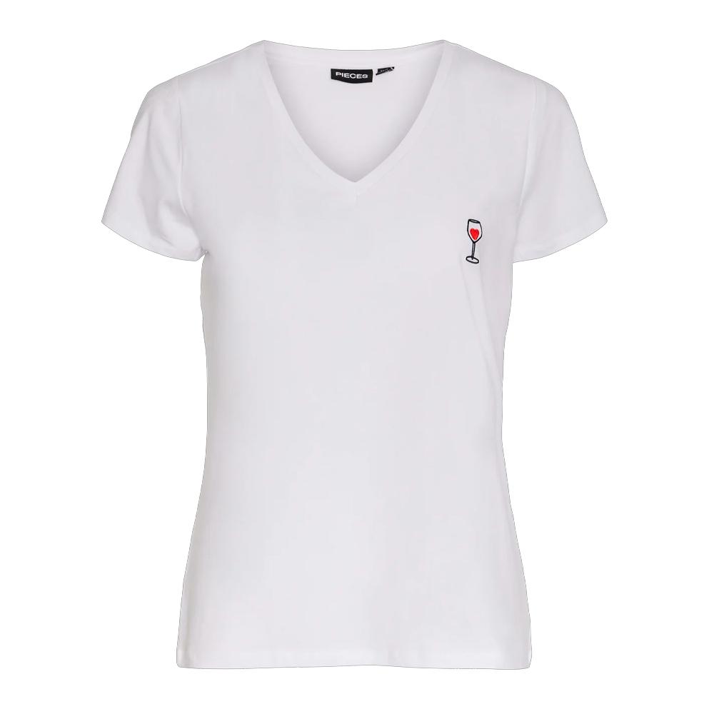 T-shirt Blanc Femme Pieces Merima pas cher