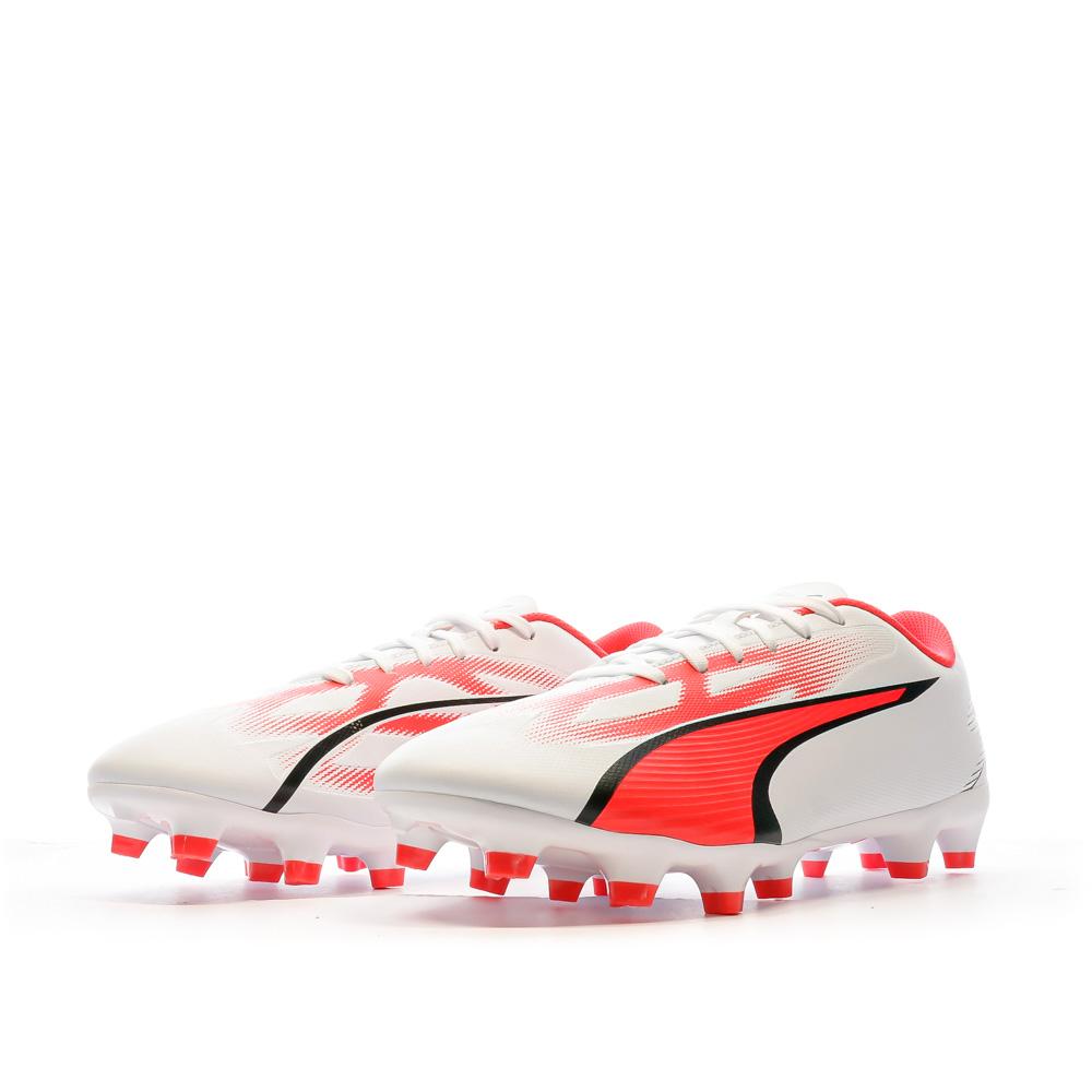 Chaussures de football Blanc/Rouge Homme Puma Ultra Play FG/AG 107423-01 vue 6