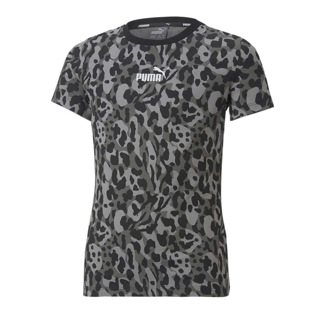 T-shirt Gris/Noir Fille Puma Alpha Aop pas cher