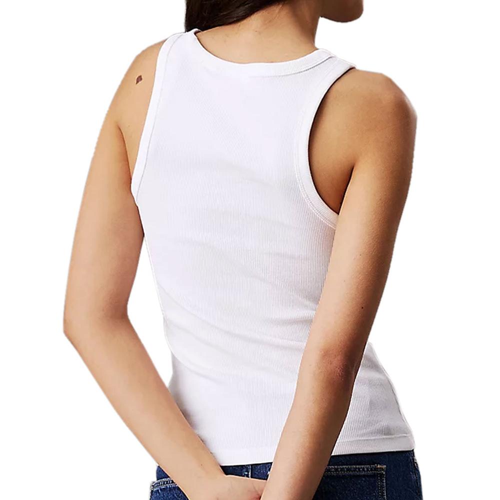 Débardeur Blanc Femme Calvin Klein Jeans Woven vue 2