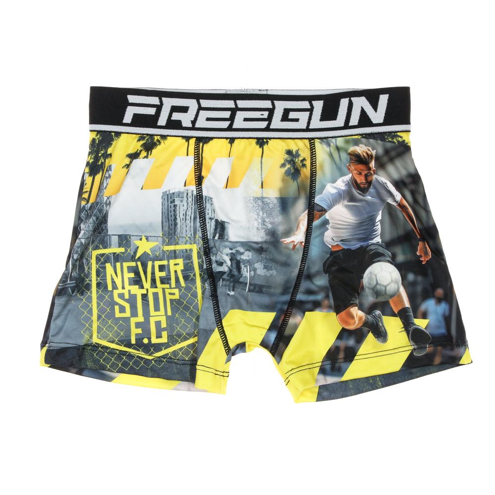 Boxer Noir/Jaune à Imprimés Garçon Freegun FOO pas cher