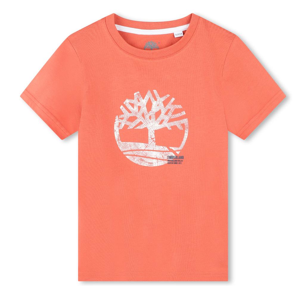 T-Shirt Orange/Rose Garçon Timberland T60087 pas cher