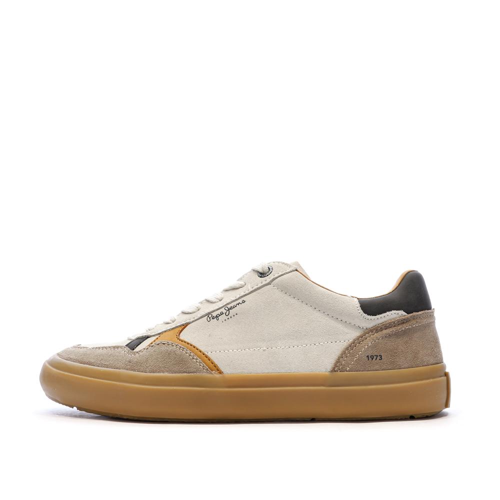 Baskets Beiges Homme Pepe jeans Travis Retro pas cher