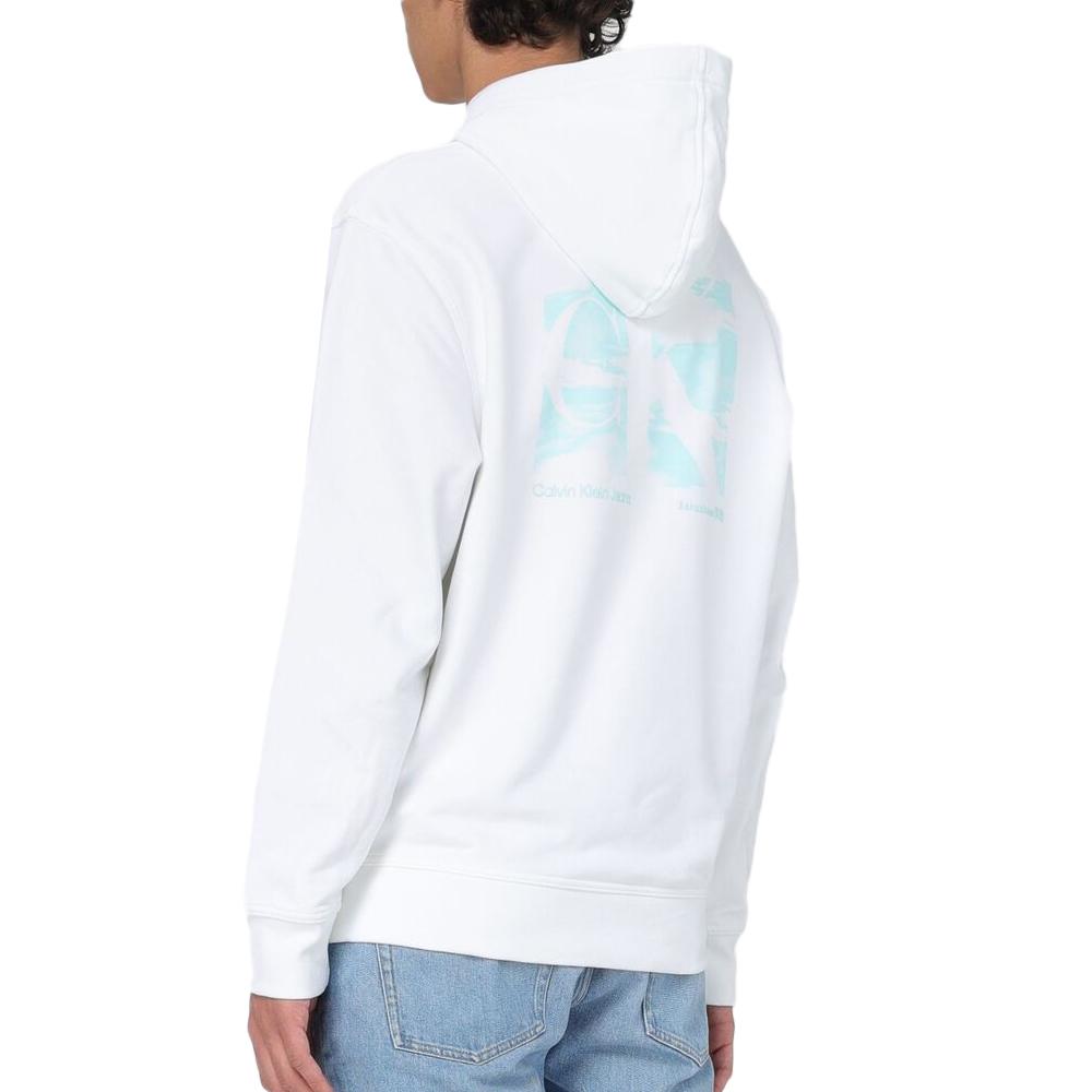 Sweat à capuche Blanc Homme Calvin Klein Jeans Big Box Logo vue 2