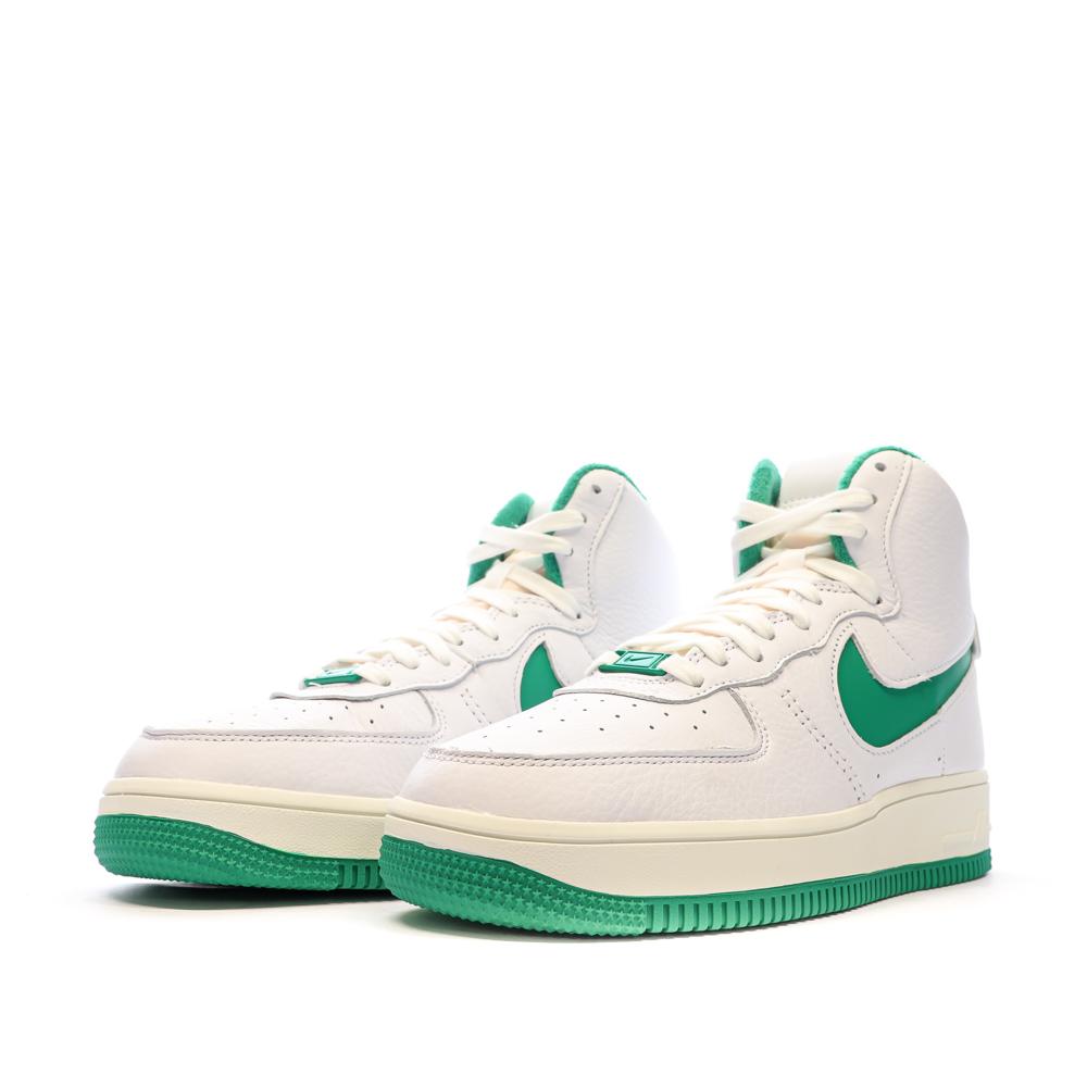 Basket Blanc/Vert Femme Nike Air Force 1 Sculpt vue 6