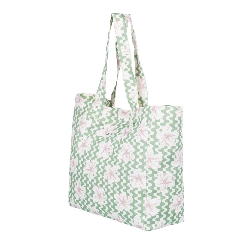 Tote Bag Vert à Fleurs Femme Roxy Anti Bad Vibes vue 2