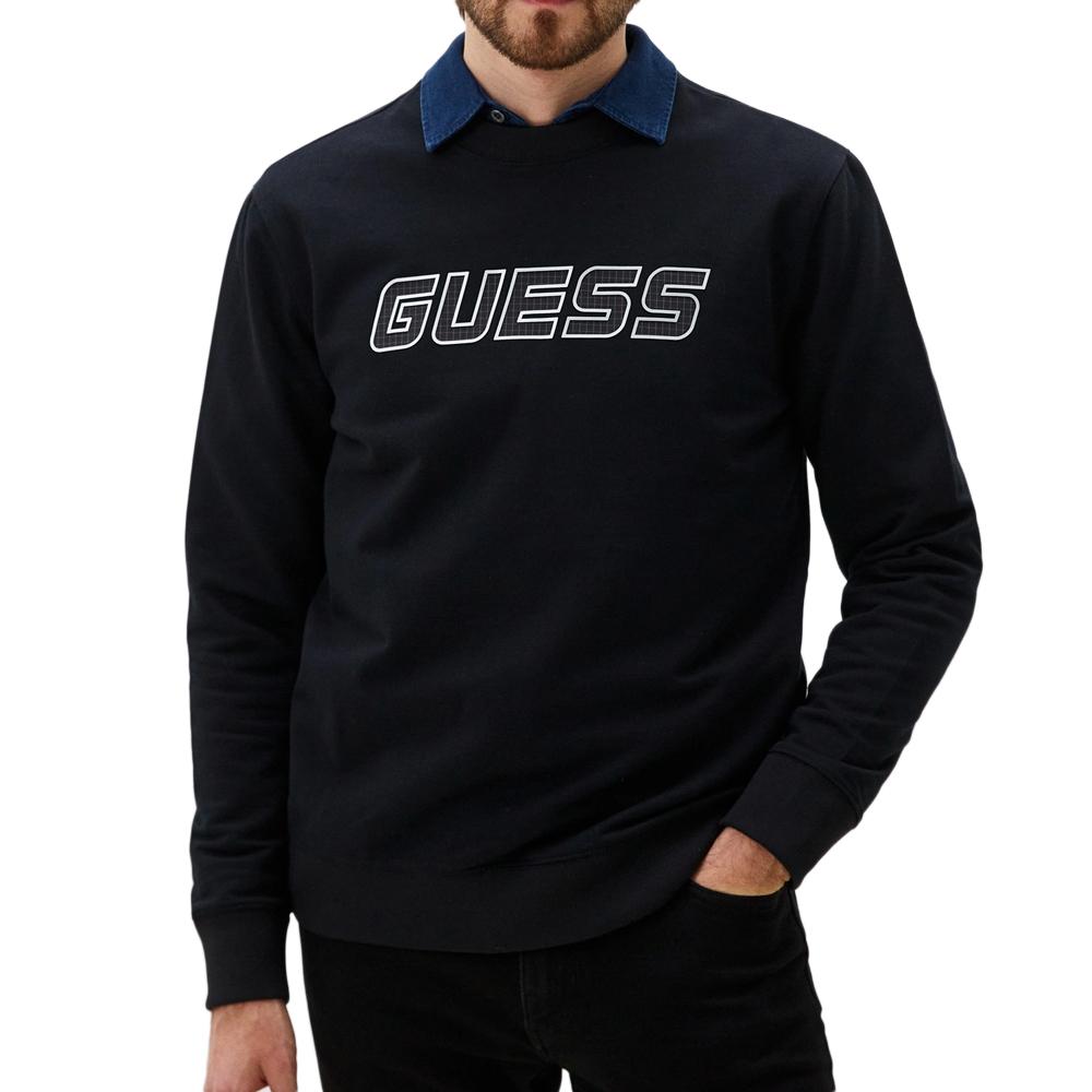 Sweat Noir Homme GUESS Zubin pas cher