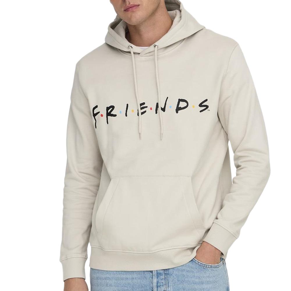 Sweat à Capuche Beige Homme Only & Sons Friends pas cher