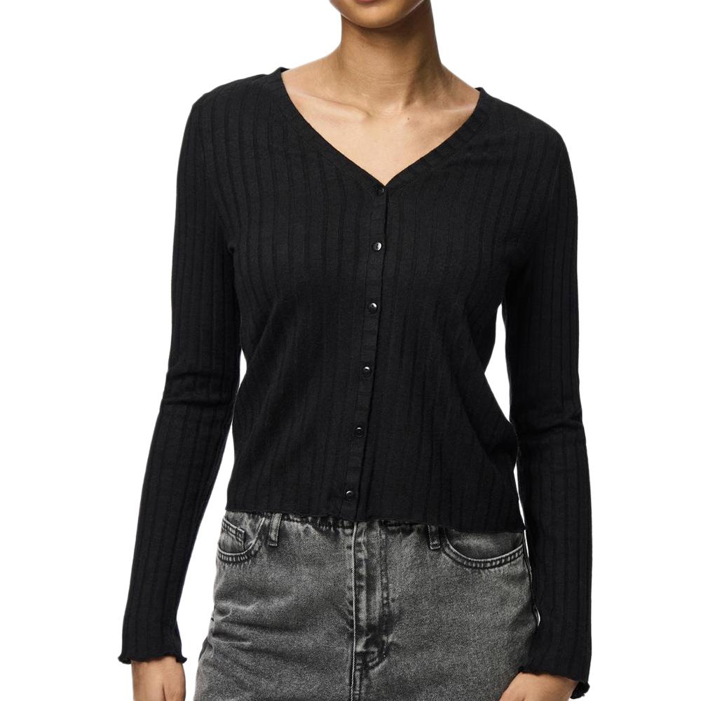 T-Shirt Manches Longues Noir Femme Pieces 17154805 pas cher