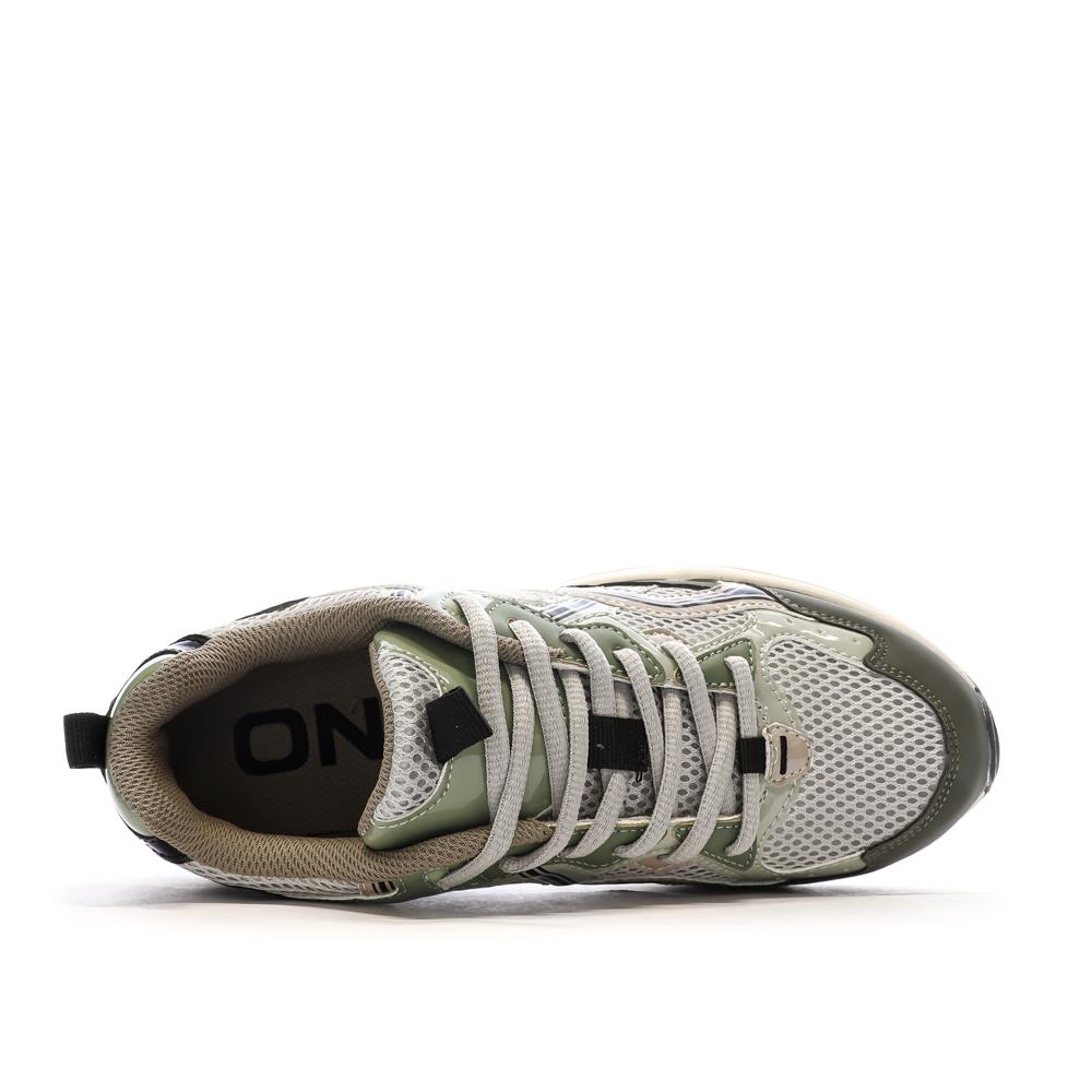 Baskets Beige/Vert Femme Only Soko vue 4